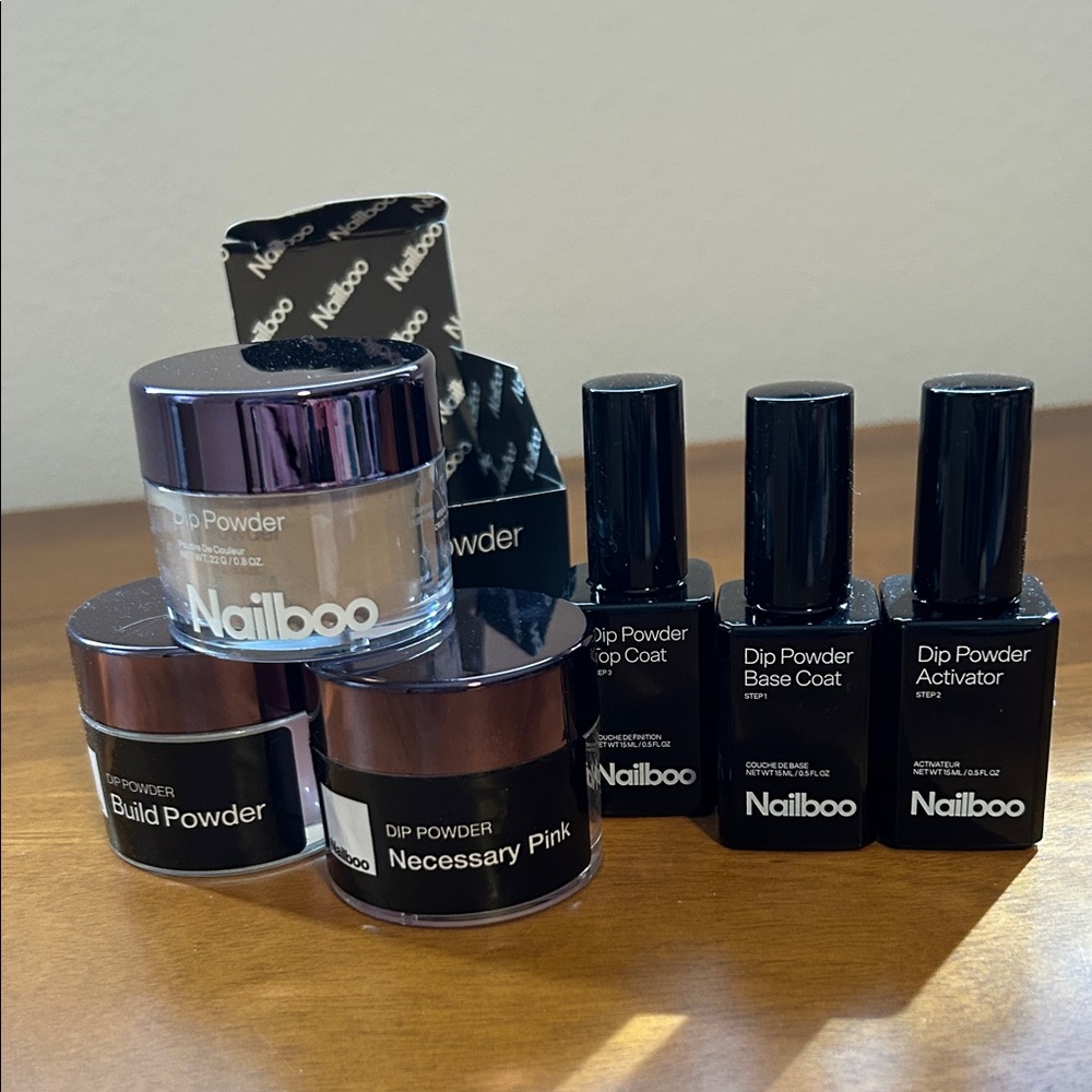 Nailboo Dip Powder Kit - Black and Necessary Pink